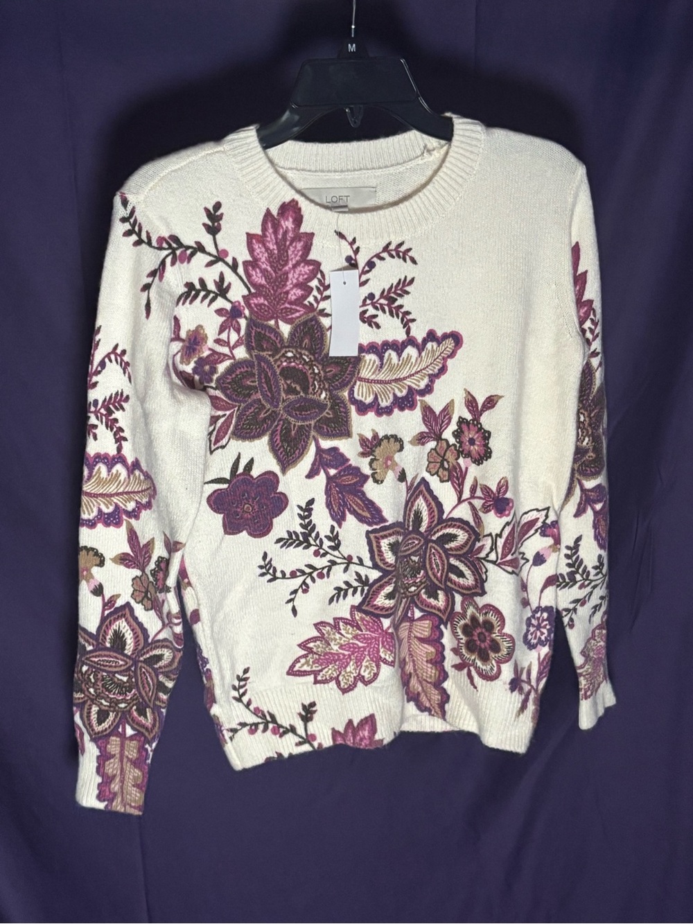 LOFT Floral Crewneck Sweater